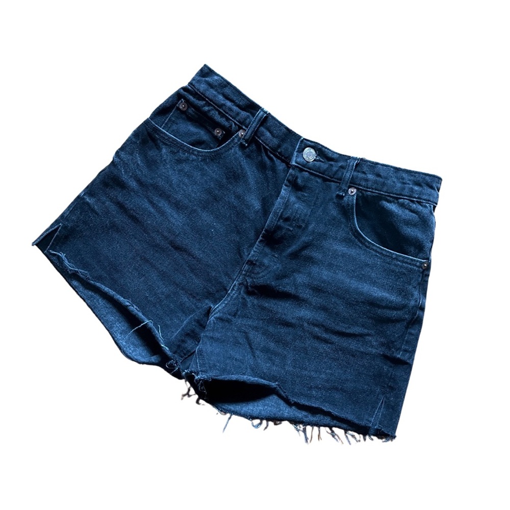 5/25$ Washed black mom shorts | Zara